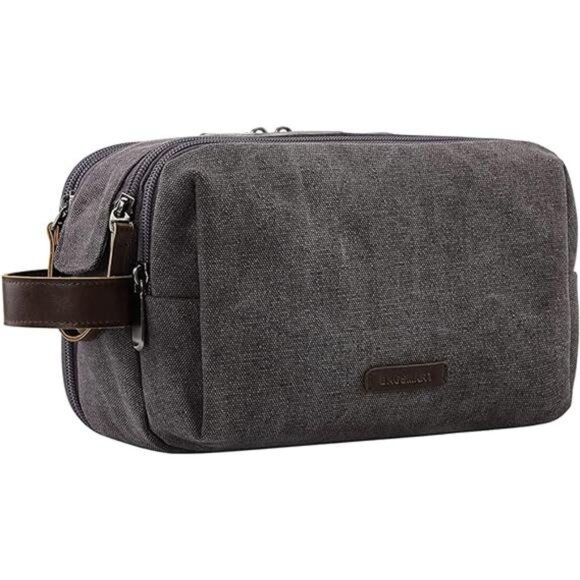Toiletry Bag for Men, Canvas Travel Toiletry Organizer Dopp Kit Water-resistant - Picture 7 of 7